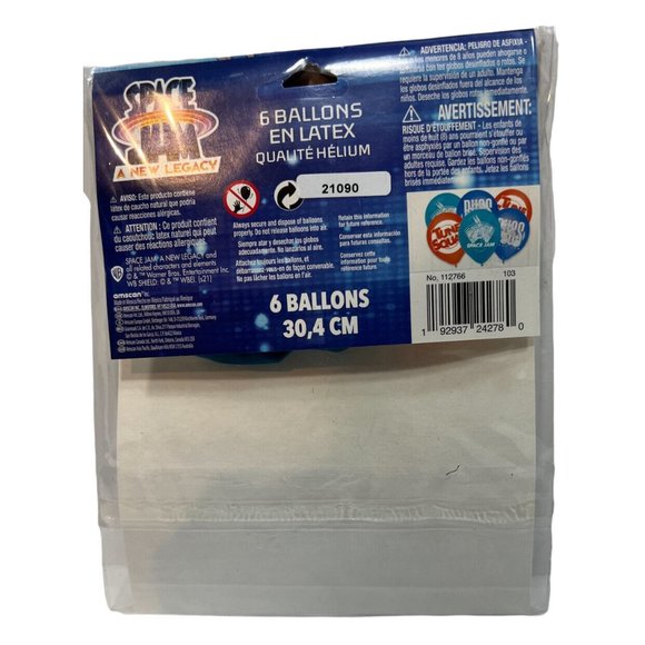 New SPACE JAM New Legacy LATEX BALLOONS (6) ~ Looney Tunes Birthday Party Helium - Picture 3 of 3